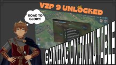 The image is a thumbnail-style graphic promoting a VIP 9 unlock with a "Road to Glory!" speech bubble, featuring a medieval figure in armor and gameplay screenshots of Medieval Empires, with large text reading "GAMING ON MOBILE." It relates to the post by humorously suggesting the user doesn't actually play Medieval Empires despite referencing it, as the thumbnail appears to be a generic mobile gaming promotion.