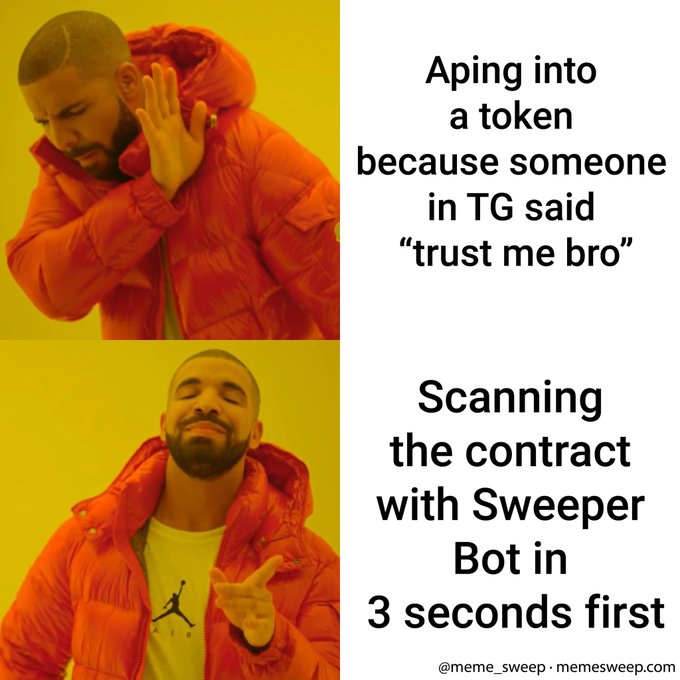 The image shows a collage of two photos featuring a man wearing an orange jacket, with one photo showing him making a peace sign while the other displays him pointing at something. The text overlaying these images reads "Aging into a token because someone in TG said 'trust me bro'". This post seems to be promoting or discussing the concept of trust and its importance in various aspects of life.