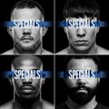 The image features four men with facial hair wearing black shirts against a black background. The text "Specials" is written above each of them, indicating that they are participating in an event or competition related to sports and entertainment.