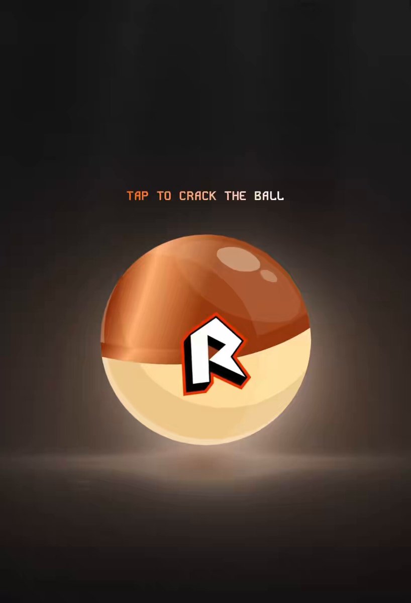 The image features a captivating illustration of a round ball with a yellow hue and an orange accent, which appears to be a Pokémon or Pokemon-like character design. The text "Tap to crack the ball" is prominently displayed above the illustration, inviting viewers to interact with the scene by tapping on it. The background is dark, adding a sense of mystery to the image.
