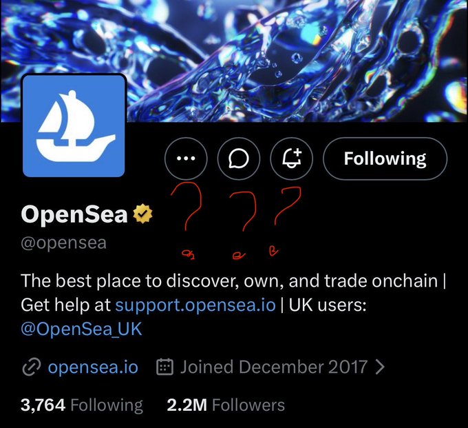 The image features a social media post with an intriguing question about OpenSea, which has been tagged as a Twitter post. The post includes a photo of a ship sailing through blue waters, accompanied by a caption that reads "The best place to discover, own, and trade onchain @opensea TGE this year?". The image also contains the text "OpenSea", "OPENSEA.IO", and "United Kingdom".