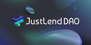 The image displays the JustLend DAO logo, featuring a stylized blue and green "L" emblem alongside the brand name, which complements the post highlighting JustLendDAO's strong DeFi metrics including its $6.17B TVL, $3.10B supply, and $127.25M borrowed.