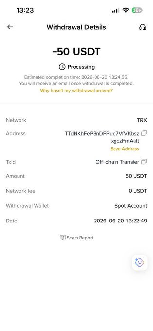 The image shows a phone screen displaying information about a recent transaction. It appears that someone has sent 50 US dollars as a transfer of cryptocurrency. The text indicates that the payment was processed successfully, and the winners have been announced. The post also mentions that there are new giveaways coming soon.