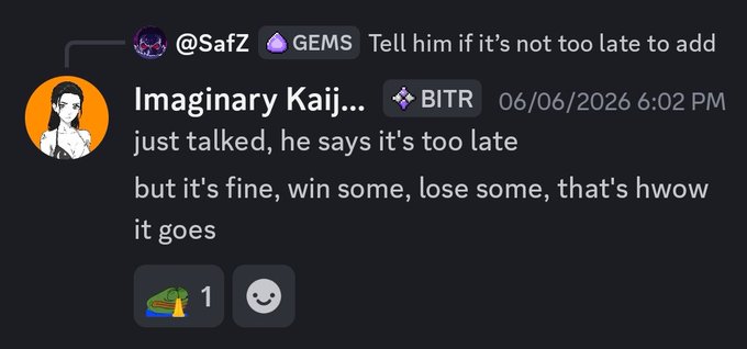 The image features a message posted by someone named @0xAlphaGEMs. The message talks about an event that took place before another event occurred. It seems like the person who posted this message was unable to participate due to circumstances beyond their control, such as losing money in a raffle or having to travel halfway around the country for work. However, they managed to win 50 USDC raffle tickets, which made up for the lost chance and brought them some happiness.