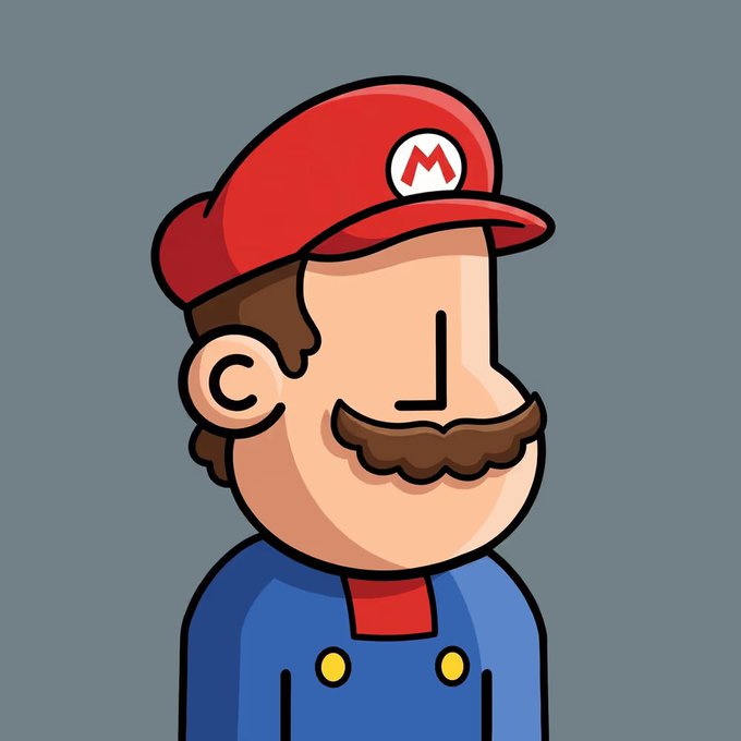 The image features a cartoon character with a mustache wearing a red hat that has a white "M" on it. The character appears to be a male, possibly a Mario character from Nintendo games. The character is standing against a gray background, which contrasts nicely with his vibrant attire and adds depth to the overall composition of the image.