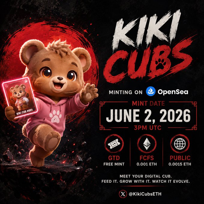 The image features a cartoon bear holding a card with the text "Kiki Cubes" written on it, along with some other information about an event or competition related to the Kiki Cubes series. The bear appears to be smiling, giving off a friendly vibe that matches the theme of the post.