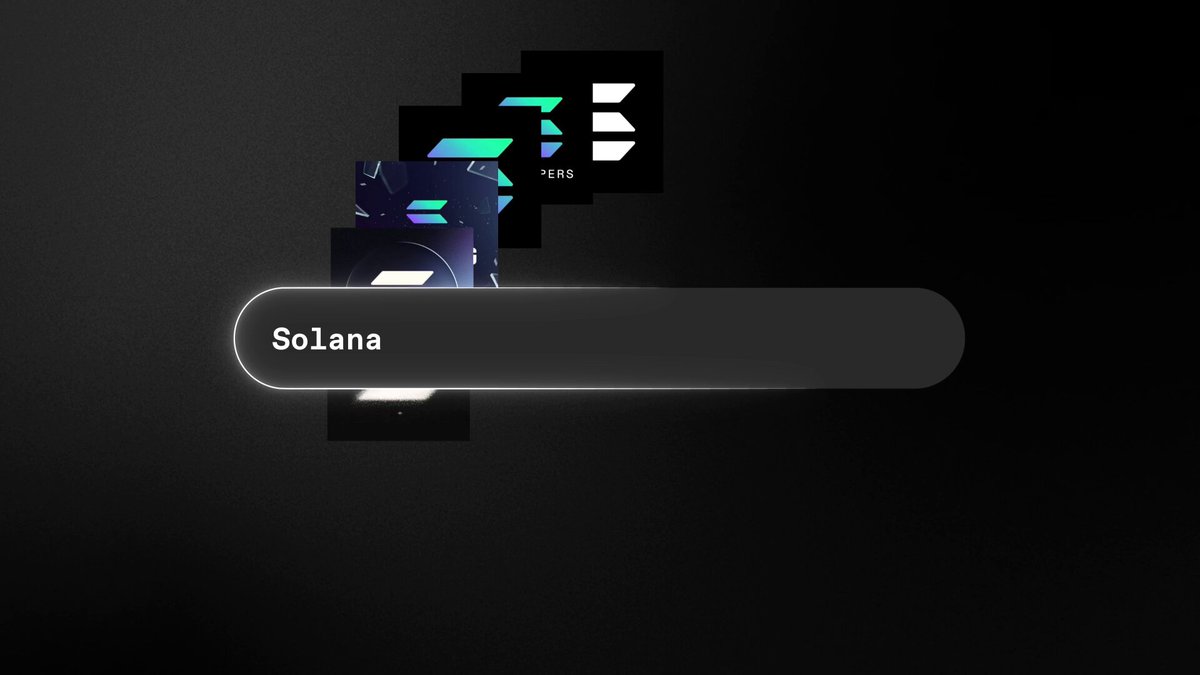 "motion design rooted in the @solana ecosystem". This means that there might be elements related to a movement or a dance theme within the context of the social media platform, specifically on the @solana account where the image is posted. In this case, the image focuses on the name "Solana" and includes several black squares with the same name written in different colors across them (green, white, blue). These elements work together to create a visually striking effect that captures attention and sparks curiosity about the intended message or story behind it.