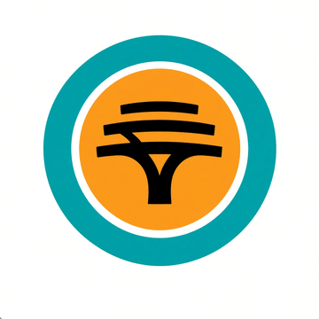 The image displays a circular logo featuring a teal outer ring and an orange inner circle containing a black stylized design resembling a funnel or tower structure. This appears to be the FNB (First National Bank) logo, which corresponds to the South African bank mentioned in the post that has launched crypto trading services through its investment platform in partnership with VALR.