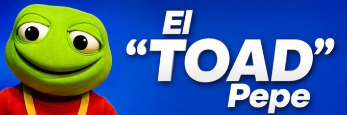 Image of the Pepe the Frog meme character next to text reading 'El "TOAD" Pepe'.