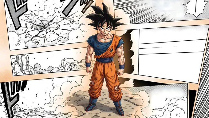 Goku, the iconic protagonist of Dragon Ball, stands confidently in his battle-worn orange gi amid a manga-style panel of destruction, embodying the post's "GM Saiyans" rallying cry and motivational message about pushing forward despite uncertainty in the crypto markets.