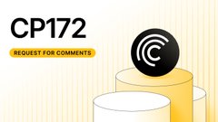 The image shows a Request for Comments (RFC) document labeled "CP172" with a fingerprint icon, relating to Centrifuge's proposal (CP172) to convert its token into equity, marking what may be the first such regulatory step in DeFi.