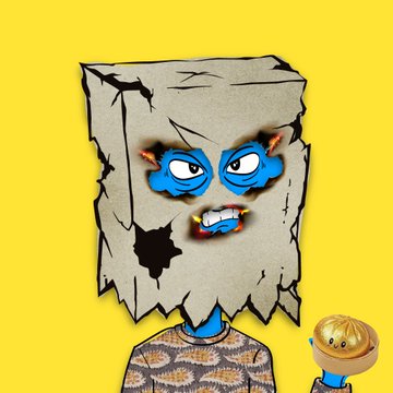 A cartoon-style illustration depicts a character with a paper bag over their head showing angry blue eyes, against a bright yellow background.