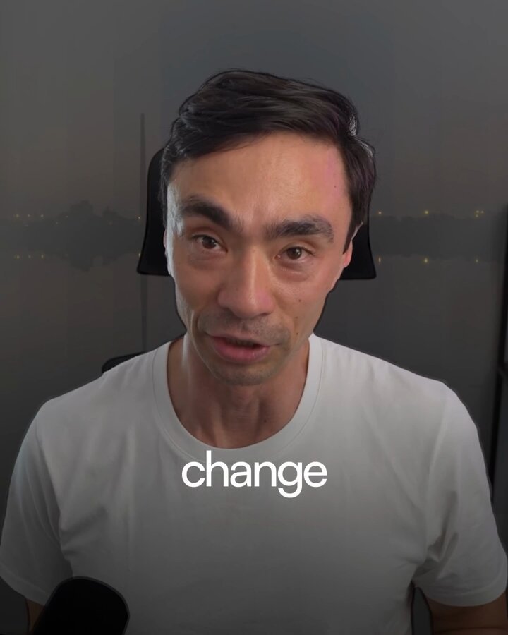 The image features a man wearing a white t-shirt with the word "change" written above his head, possibly suggesting that he supports or advocates for change within the financial industry. The caption provided relates this theme to modern businesses' reliance on Square instead of traditional banks due to their ability to run efficiently and securely using distributed ledger technology called blockchain.