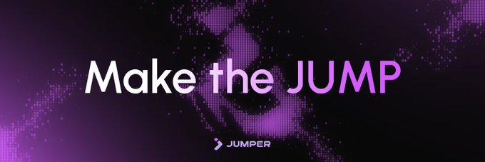 A promotional banner with a dark purple halftone background displays the text "Make the JUMP" in bold white letters, along with the JUMPER logo below, suggesting a countdown or urgent call to action consistent with the "3 hours to go" caption.
