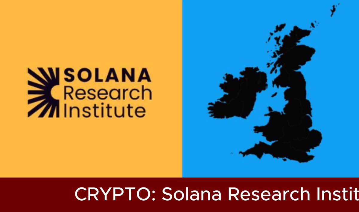 The image features a logo for the Solana Research Institute (SRI) and a map of the United Kingdom with the text "UK risks crypto" written above it, suggesting that the SRI is warning about the potential risks associated with cryptocurrencies like Bitcoin in the UK. The SRI's message implies that the country's regulations may pose challenges to businesses operating with cryptocurrency, as they could be required to comply with these rules when conducting their operations within the UK.