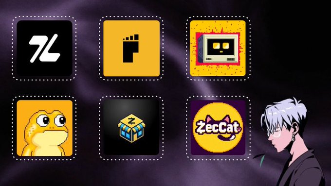 A collage of six mobile game/gambling app icons including what appears to be an 'H' logo, a bingo app, a retro game, a frog character, a dice/cube game, and 'ZecCat', with an anime-style character with silver hair in the bottom right corner.