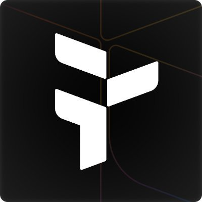 The image features a black square with a white logo consisting of three lines connected by a triangle at the center. The text "F" is written below the logo, which appears to be related to routing layers or apps. The caption above the image reads, "Routing layers beat apps. The teams that win unify fragmented rails and make value movement boring. @useTria is aiming squarely at that."