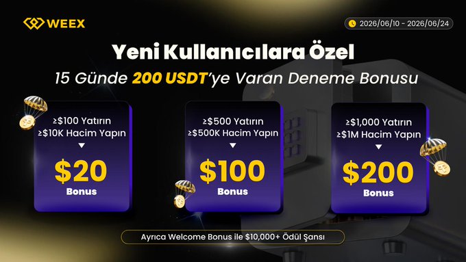 The image features an advertisement for a gaming platform called Weex. The main focus of the ad is three purple boxes arranged horizontally with information displayed inside them, including text in Turkish. One box is positioned at the top left corner and the other two are located closer together in the middle portion. The advertisement serves as a guide to the various bonus offerings available on the website for gamers who wish to enhance their gaming experience or compete for rewards.