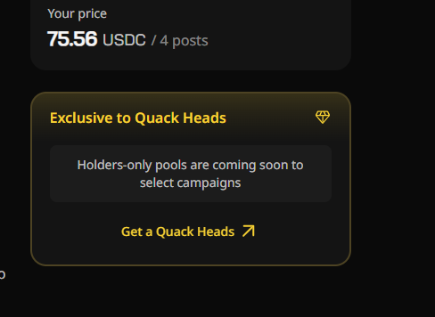 The image displays a screenshot of a webpage where a pricing page for pools is being shown, with a price displayed at $75.56 USDC. The text box below the table reads "Chiến dịch mới tại @wallchain Nền tảng trả mình @USDC cho 4 bài post anh em đã deal được bao nhiêu". The screenshot appears to be a part of another image, possibly a webpage banner or a table.