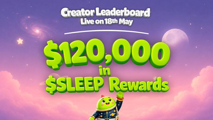 The image features a poster for a sleep rewards program, with a cartoon character wearing a blue jacket holding up a sign that says "120,000 in SLEEP REWARDS". The background of the poster has a purple sky with stars, creating an appealing and relaxing atmosphere. The text on the poster emphasizes the importance of getting enough sleep to maintain good health and well-being.