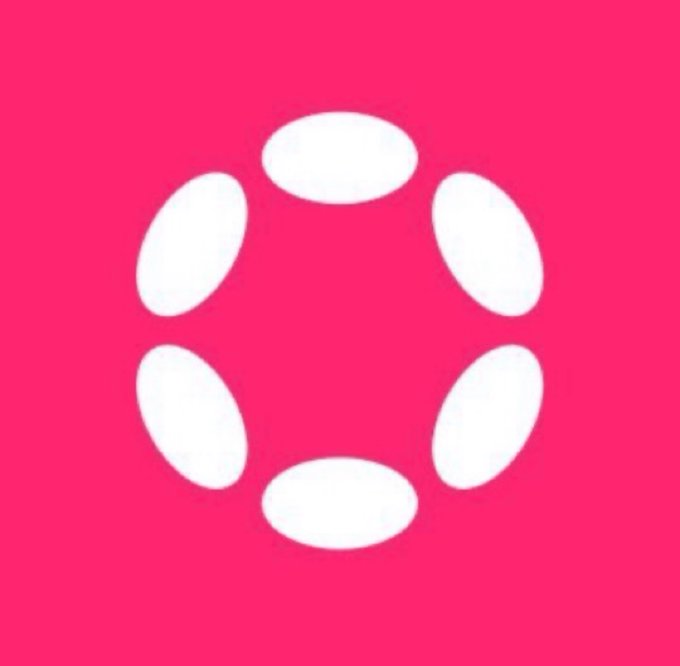 The image features the Polkadot (DOT) logo, displaying six white ovals arranged in a circular pattern on a bright pink background. This branding directly relates to the post announcing significant trading activity for the $DOT cryptocurrency, which has moved $242M in 24 hours.
