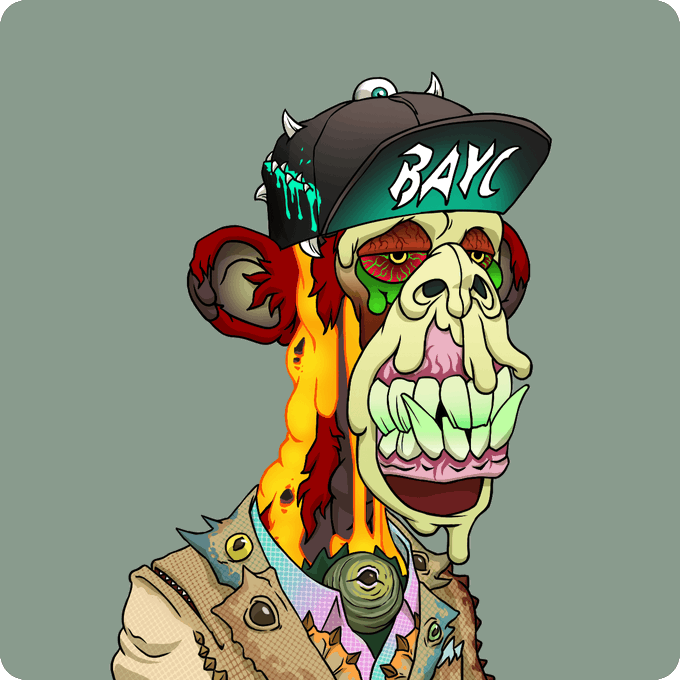 The image features a cartoon monkey wearing a hat with the word "BAYL" written on it, as well as a shirt that says "Mutant #13749". The monkey appears to be wearing a tie and has a large nose and mouth, giving it a unique appearance. The background of the image is gray, which contrasts with the colorful elements of the cartoon character's outfit. The post about the monkey being bought for 2.7 ETH by an unknown buyer is located in the bottom right corner of the image.