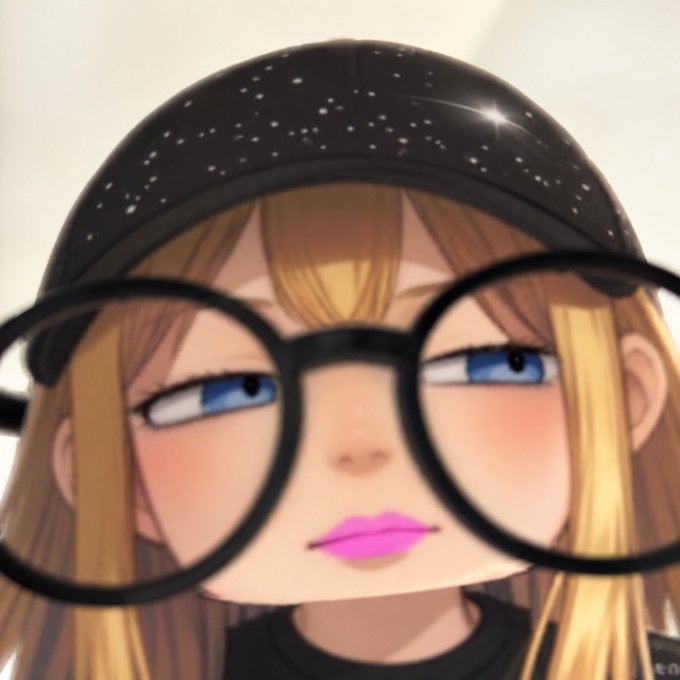 The image features a cartoon girl with blonde hair wearing glasses, a black hat, and lipstick. She has her eyes closed as if she's daydreaming or lost in thought. The caption below the image reads "MegaEth farmoors Polymarket gambloors How you feeling today?". This suggests that the girl might be experiencing some sort of emotional state or contemplating something while looking at herself in the mirror.

The post is titled "MegaEth farmoors Polymarket gambloors How you feeling today?" and it seems to be a lighthearted, humorous take on the girl's appearance and emotions captured in the image.