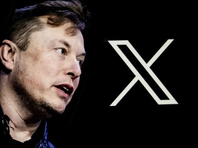 The image shows Elon Musk in profile alongside the "X" logo, the social media platform he owns. This relates to the post by illustrating Musk's reported plans to pay X content creators using USDC cryptocurrency royalties as an alternative to traditional dollar payments.