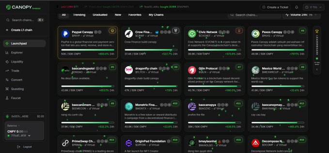 The image shows a website called Canopyfam that focuses on Bitcoin-related topics such as Bitcoin mining and cryptocurrency trading. The main feature of this site is its launchpad application that allows users to easily browse, explore, and interact with different aspects of the Bitcoin network or to create their own Bitcoin applications. It features various sections showcasing different parts of the website, providing an overview of what can be found on Canopyfam's platform.