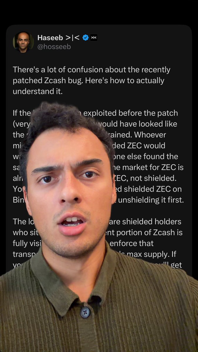 The image shows a man wearing a green shirt, with his face partially visible behind him as he looks at the camera. The background of the photo appears to be black, but there are some white text elements that stand out against this backdrop. The main focus is on the man and the message displayed in the image.