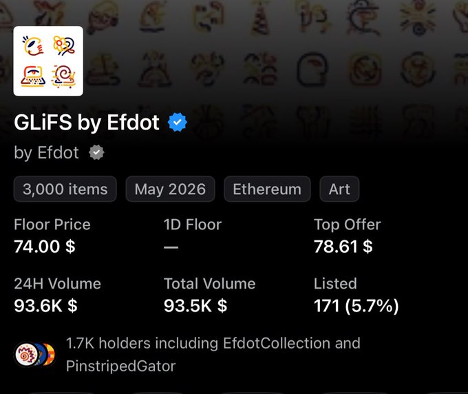 In the image, there's an advertisement for Glifes by Efdot that highlights the advantages of their platform. The poster showcases various digital art designs such as logos, icons, and illustrations. In addition to these eye-catching visuals, there is a price table displayed below, showing different options available on the platform with prices ranging from 74.00 to 73.61. The post encourages viewers to explore Glifes by Efdot, emphasizing its quality and value for money offerings.