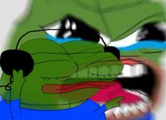 A low-resolution cartoon image of the green Grinch grinning beside the white dog Max, with distorted meme overlays. It conveys the humorous feeling of being early to a stock predicted to become a $1B “runner.”