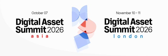 A promotional banner for the "Digital Asset Summit 2026" featuring two events: "Digital Asset Summit 2026 Asia" on October 07 and "Digital Asset Summit 2026 London" on November 10-11, with a colorful geometric design in the center.

The image relates to the post by announcing the Singapore-based Digital Asset Summit Asia 2026 happening on October 7, which the post highlights as a notable venue where TRON's Justin Sun (@justinsuntron) will be appearing as the project moves toward its next stage in global financial markets.
