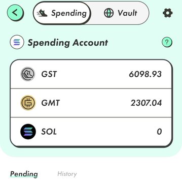 The image shows a screen with a summary of a spending account, including details about the balance, transactions, and the time remaining for an upcoming payment. The screen also displays a list of coins that have been spent or are being spent on the account.