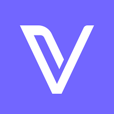 A white stylized 'V' logo on a solid purple background.