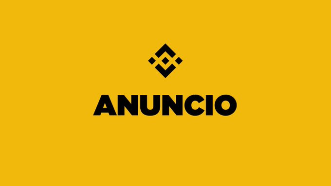 The image displays the Binance logo with the word "ANUNCIO" (announcement) on a bright yellow background, signifying an official announcement from Binance. It accompanies a post announcing that Binance is providing a $3 million USDT emergency fund for Venezuelans affected by the recent earthquake, allowing users in impacted areas to claim $20 in rewards on their Binance accounts.