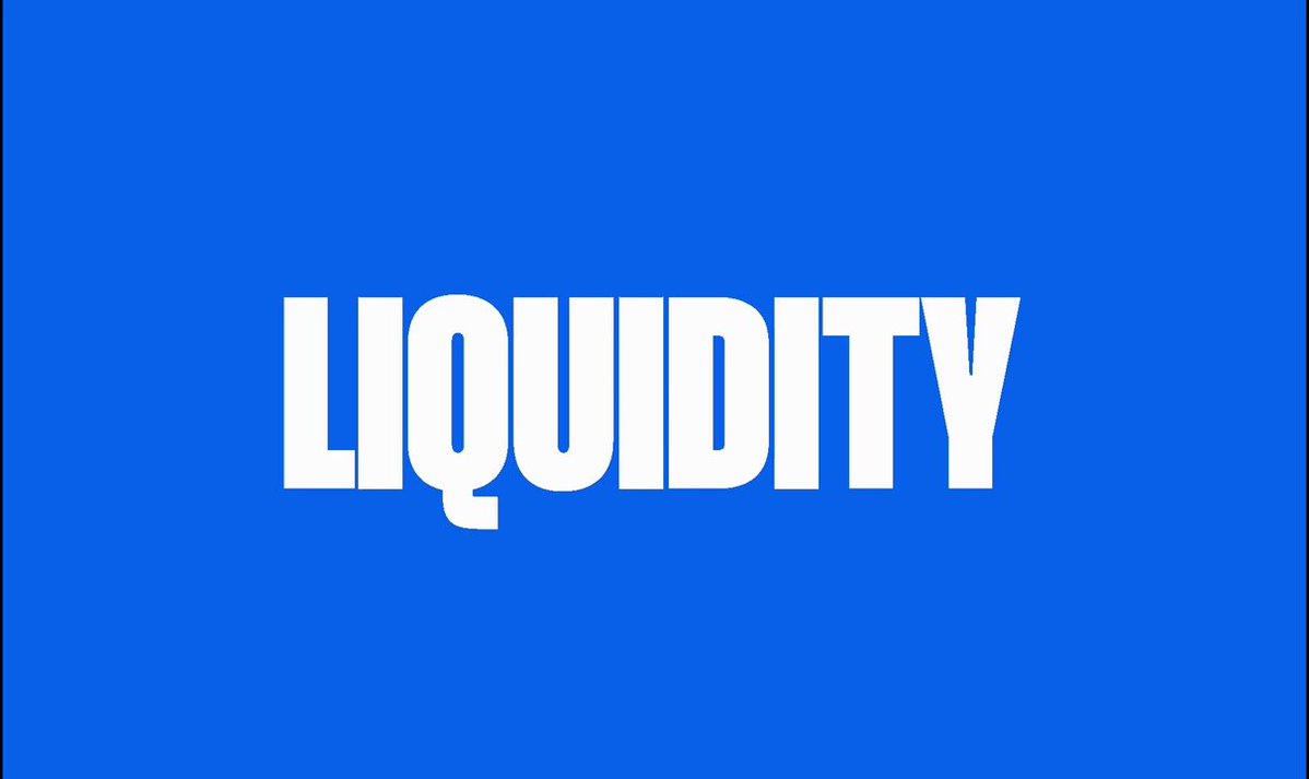 The image features a blue banner with white text that reads "Liquidity". The banner is displayed against a gray background, which contrasts nicely with the blue color of the banner. The text stands out clearly against this backdrop, making it easy for viewers to read and understand its meaning.