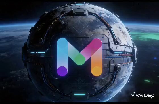 The image features a large planet with a colorful logo that reads "M" in purple, orange, green, blue, and yellow colors. The background of the image shows a view of Earth from space, emphasizing the vastness of the universe. Below the planet, there is text that says "Good Night Friends.. Burn. Contribute. Expand." This suggests that the logo represents a global initiative to promote sustainable practices and environmental awareness. The post also mentions the concept of "Mining" as a Layer 1 built on Proof of Contribution, where value isn't mined by machines but created through human participation.