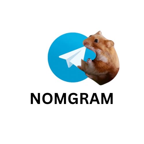 The image features a hamster holding a piece of paper, which appears to be a note or a letter, with its mouth open as if reading or writing something. The hamster's position against a white background makes it stand out prominently. In the top right corner of the image, there is text that reads "nomgram now open t.me/ Nomograms". This suggests that the image might be related to a social media platform called Nomgram, which allows users to share and interact with short messages or notes in various languages. The hamster holding the paper could symbolize the idea of sharing information or ideas through this platform.