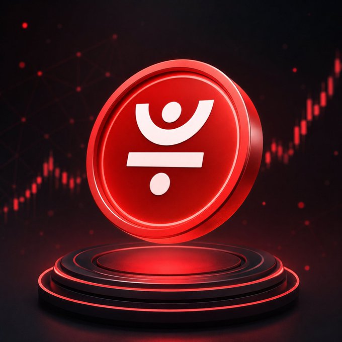 A glowing red coin featuring a stylized white logo hovers above a futuristic black pedestal, with subtle candlestick chart patterns in the background suggesting crypto market activity. The image visually reinforces the post's message about JustLend, a DeFi platform on the TRON ecosystem, by symbolizing earning and liquidity through a sleek, finance-themed aesthetic.

No visible text, tickers, or numbers appear in the image itself.