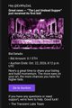 A small, low-resolution event poster shows a stage performance with purple lighting and several lines of Spanish text that are mostly too blurry to read clearly.