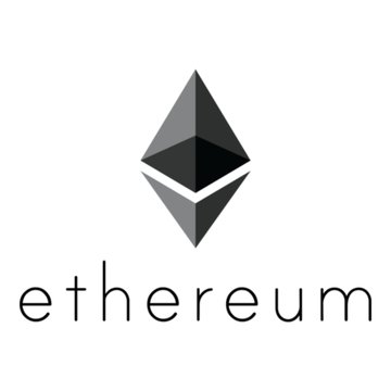 The official Ethereum logo featuring the gray diamond-shaped symbol above the word 'ethereum' in lowercase text on a white background.