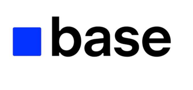 The Coinbase logo, displaying a blue square next to the word 'base' in black lowercase letters.