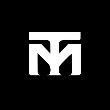 Black square logo featuring a white geometric design that looks like a stylized letter 'M' with downward-pointing triangles.