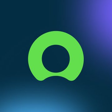 A green circular logo with a stylized letter design is displayed against a dark gradient blue-purple background, likely representing the brand identity associated with the post discussing the stock dip opportunity between $NOW and $PLTR. The minimalist emblem serves as a visual cue tying into the investment comparison theme.