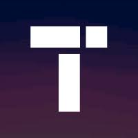 A stylized "T" logo composed of white rectangular blocks is displayed against a gradient blue-to-purple background, representing the Cronos ($CRO) cryptocurrency brand referenced in the news about the Tectonic lending protocol exploit.