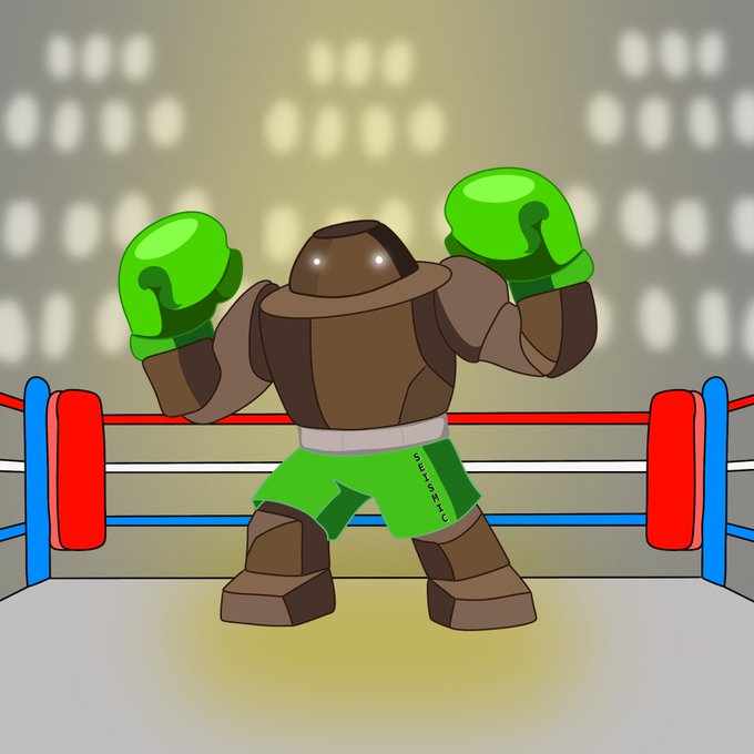 The image shows a cartoon boxer character named "Rocky" standing in a boxing ring with arms raised in victory, wearing green gloves and shorts that read "seismicsh" (likely referencing "Seismic"), embodying the confident champ referenced in the post.