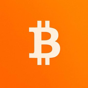 An orange square icon featuring a stylized white 'B' symbol representing Bitcoin.