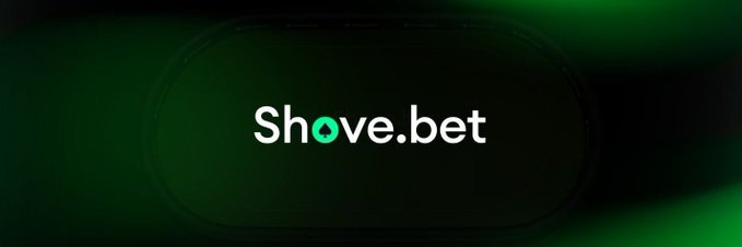 A dark green banner displaying the white text 'Shove.bet' with a stylized spade symbol replacing the 'v'.