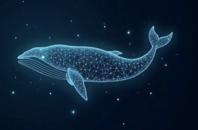 A glowing blue wireframe whale floats among stars against a dark cosmic background. The image evokes themes of depth, scale, and digital infrastructure—symbolically representing TermMax's "leap" into the vast Canton Network ecosystem as a validator node, with the whale's grand presence mirroring the platform's ambition to bring fixed-rate products to institutional users in a new blockchain environment.